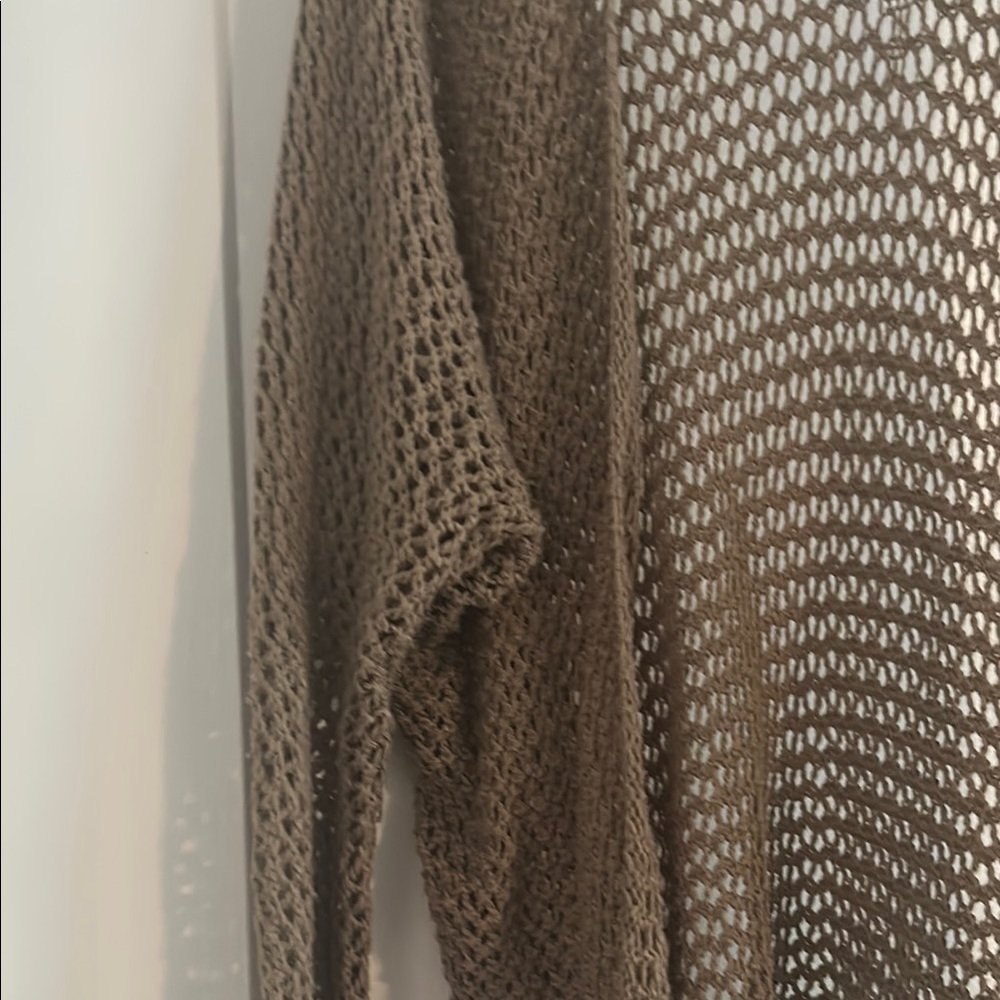 Open-Knit Brown Sweater - Picture 3 of 4